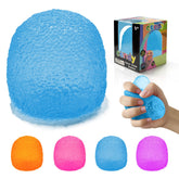 AuraGlaze Squishy Fidget Blue in hand for tactile stress relief.