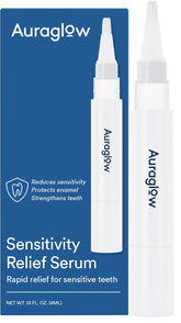 AURAGLOW Sensitive Teeth Relief Serum Pen for rapid comfort on sensitive teeth.