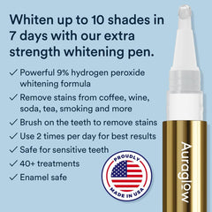 Auraglow compact design demonstrates quick 60 second whitening action after application