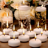 Auralome 2-inch white floating candle for centerpieces with clean, steady burn.
