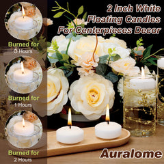 Auralome water-centered candle setup for tranquil centerpiece lighting.