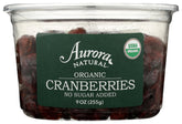 Aurora Organic Dried Cranberries packaging for convenient snacking