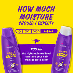 Aussie Miracle Curls curl refresher gel bottle for refreshed curls and frizz control.