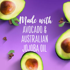 Aussie Miracle Moist shampoo label closeup reveals citrus-floral-musk scent.