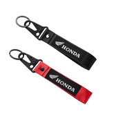 AUSZUOI fabric key chain in black and red for secure motorcycle keys.