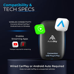 AutoSky AI Box Lite wireless Android Auto for smooth hands-free driving.