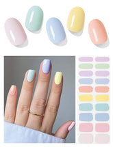 AutyaMee Semi-Cured Gel Nail Strips Colorful Sunshine box for at-home manicure.