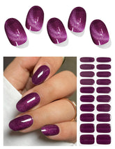 AutyaMee Deep Plum Cat Eye gel strip ready for easy at-home application