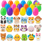 AUUGUU 24-pack Easter eggs with colorful squishy toys for fun egg hunts