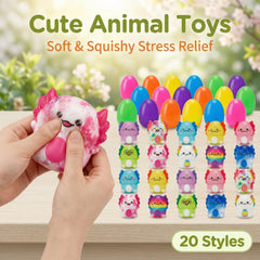 AUUGUU Easter basket stuffer featuring colorful eggs and tiny axolotl toys