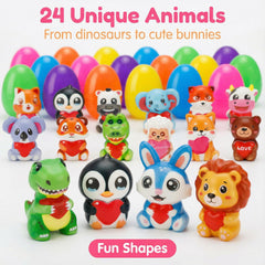 AUUGUU Easter egg hunt ready eggs scene with kids searching for colors