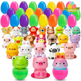 AUUGUU Easter eggs with squishy animals for engaging egg hunts and party surprises.