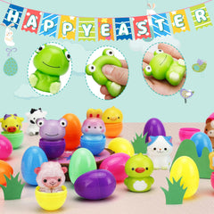 AUUGUU prefilled Easter eggs with animal toys for classroom rewards and home hunts.