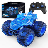 AUUGUU remote control monster truck with spray and LED lights for exciting play