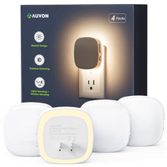 AUVON backlit night light emits a soft wall glow for gentle nighttime visibility.