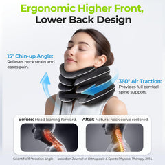 AUVON neck stretcher front view shows ergonomic contour for neck comfort.