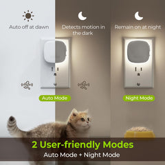 AUVON night light shows motion sensor coverage for safe navigation.