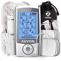 AUVON rechargeable TENS unit front view for portable relief