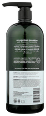 Avalon Organics Rosemary Shampoo label closeup highlighting organic ingredients and cruelty-free status.