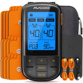 AVCOO 3-in-1 TENS unit front view for compact on-the-go therapy