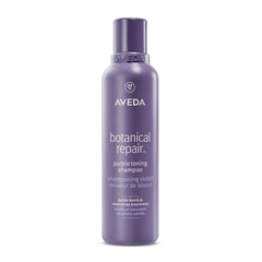 Aveda Botanical Repair Purple Toning Shampoo bottle highlighting violet toning for brass-free blondes.