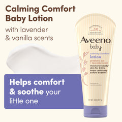 Aveeno Baby Calming Comfort Lotion gentle on delicate skin during massage.