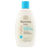 Aveeno Baby Healthy Start Newborn Wash bottle offers gentle cleansing for delicate newborn skin.
