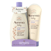 Aveeno Baby Nighttime Calming Bath pour promotes gentle cleansing for delicate skin.