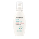 Aveeno Calm + Restore bottle shows 6 oz size for gentle redness relief cleanse.