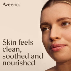 Aveeno foaming cleanser pump-action shown for gentle daily cleansing.