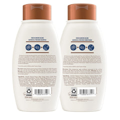 Aveeno Fresh Greens Conditioner bottle pour, delivering light moisture and detangling help.