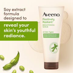 Aveeno Positively Radiant scrub lather on skin demonstrates light cleansing and refreshing feel