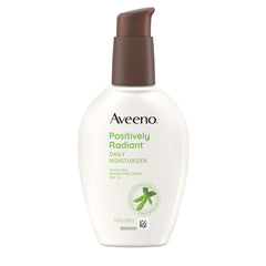 Aveeno Positively Radiant SPF15 bottle showing daily sun protection