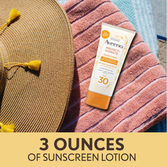 Aveeno Protect and Hydrate sunscreen texture spreads smoothly for a weightless, clear finish.