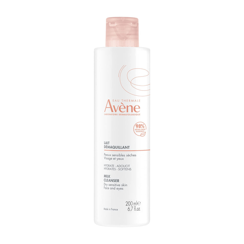 Avène Gentle Milk Cleanser bottle for quick, no-rinse cleansing.