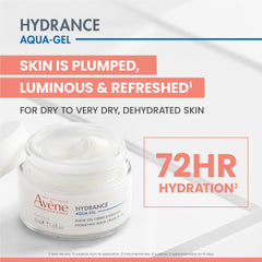 Close-up of Avène Hydrance Aqua-Gel texture highlighting silky, refreshing application