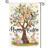 AVOIN colorlife Happy Easter flag front view with double-sided printing for outdoor decor