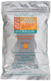 AVON Skin So Soft Bug Guard Picaridin Towelettes pack for convenient outdoor protection.