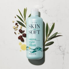 AVON Skin So Soft Original with jojoba oil for nourished, comfortable skin daily.