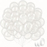 awenztech clear balloons 12inch pack showing crisp transparency and durable latex for elegant decor.