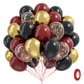 Awenztech maroon gold confetti balloons create an elegant party focal point.