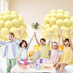 Awenztech pastel yellow 12in balloons with ribbon included for quick decorating
