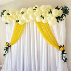 Awenztech pastel yellow 5-inch balloons to fill gaps.