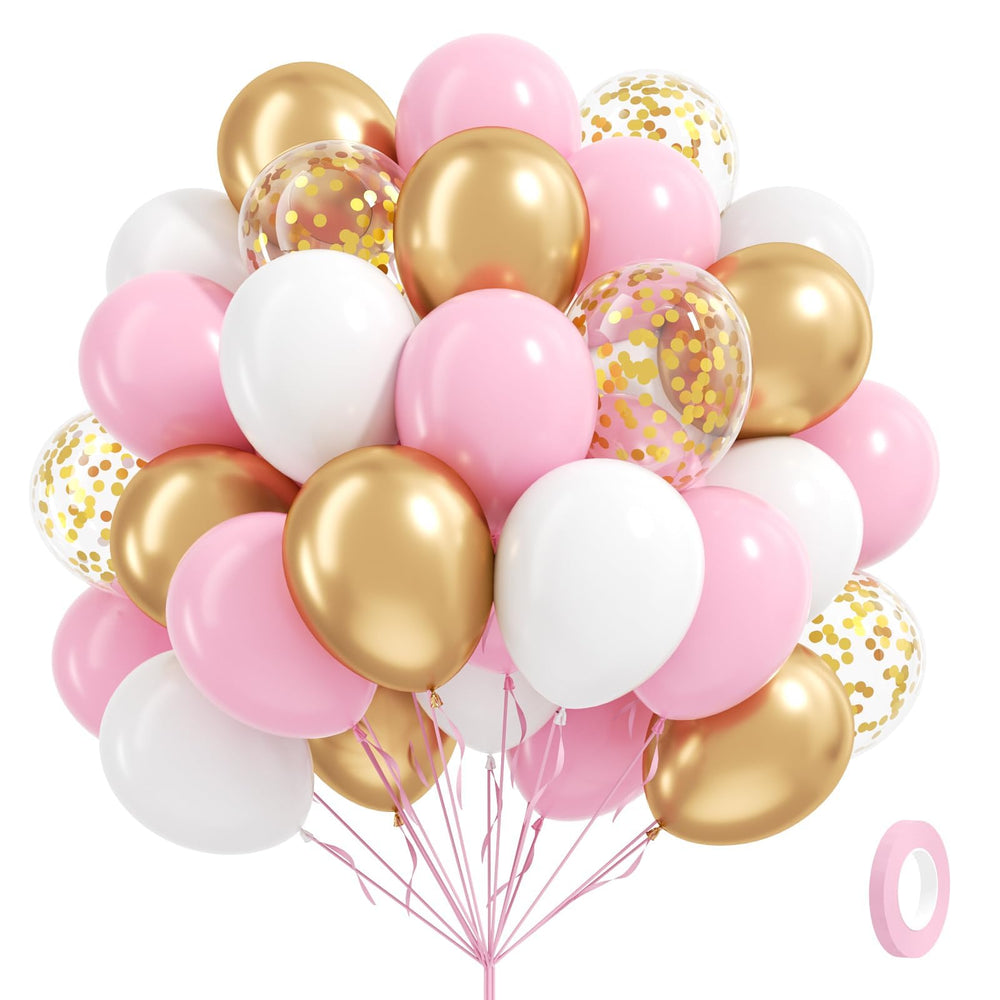 awenztech pink and white balloons for baby showers, creating soft, elegant decor