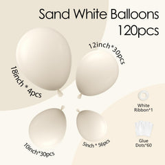 Awenztech sand white 12inch balloons for balanced balloon garland