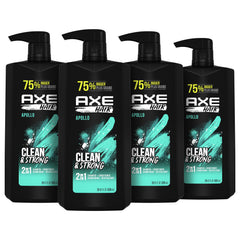AXE Apollo 2-in-1 shampoo and conditioner front view for refreshed hair
