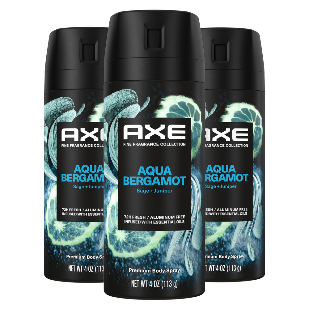 AXE Fine Fragrance Aqua Bergamot deodorant bottle offering long-lasting freshness