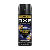 AXE Midnight Amber bottle close-up with premium notes and sleek design.