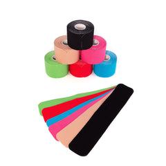 Axion kinesiology tape precuts multicolor strips across six rolls for versatile sports use
