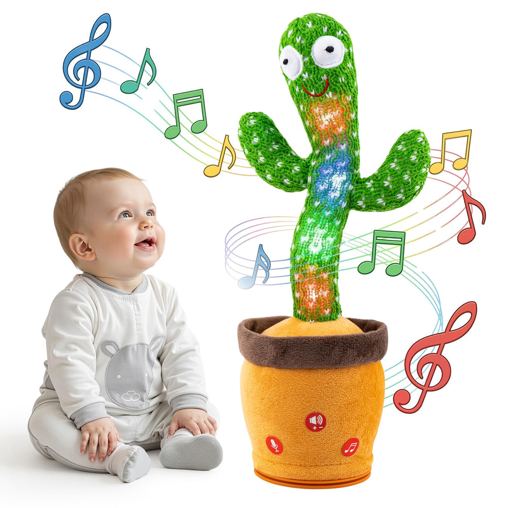 Ayeboovi dancing talking cactus toy with engaging motion for baby play.